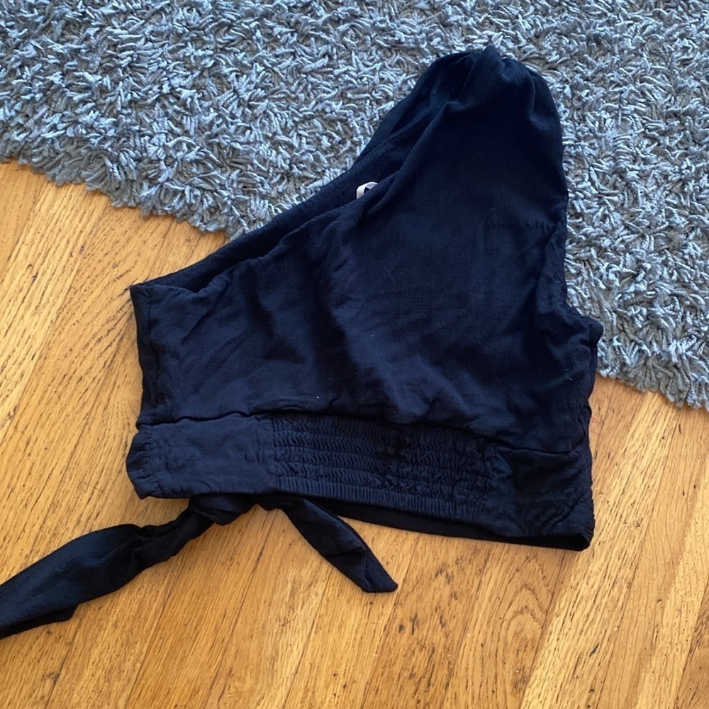 Free People Carmen Black One Shoulder Top Size Small - Picture 7 of 16